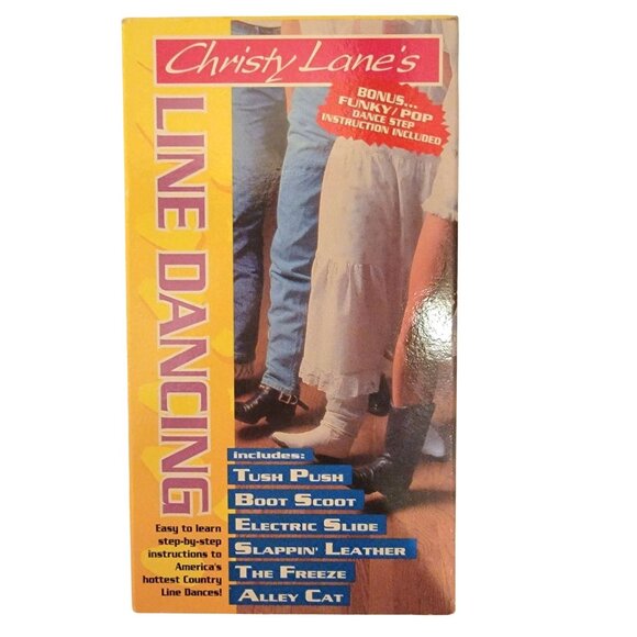 Vintage 90s How to Line Dancing VHS Movie Tape Exercise Dance Instruction Countr - Picture 1 of 9